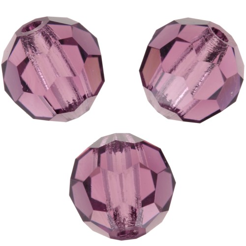 6mm Preciosa Crystal Rounds - Amethyst x6