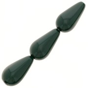 15x8mm Preciosa Pearshape Pearl - Malachite x5