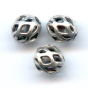 Filigreed balls 4mm Old Silver tone x20|raw }}