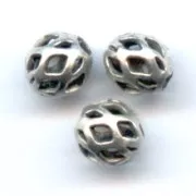 Filigreed balls 4mm Old Silver tone x20