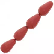 10x6mm Preciosa Pearshape Pearl - Cranberry x10