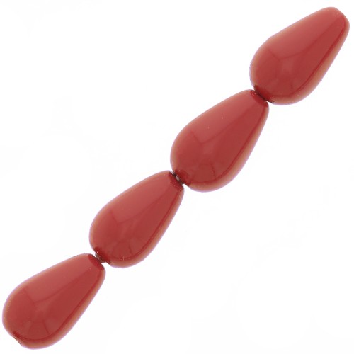 10x6mm Preciosa Pearshape Pearl - Cranberry x10