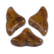 6x10mm Glass beads Hélios® by Puca® - Opaque Beige Travertin x10g