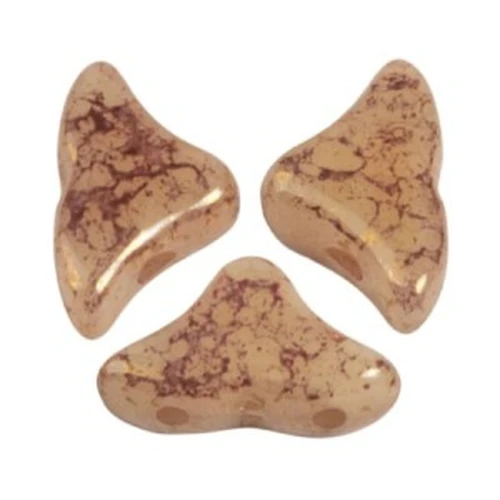 6x10mm Glass beads Hélios® by Puca® - Opaque Beige Bronze x10g