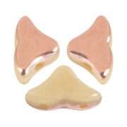 6x10mm Glass beads Hélios® by Puca® - Opaque Beige Capri Gold x10g