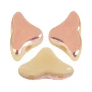 6x10mm Glass beads Hélios® by Puca® - Opaque Beige Capri Gold x10g