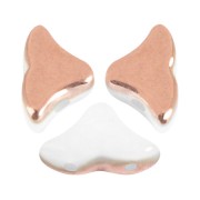 6x10mm Glass beads Hélios® by Puca® - Opaque White Capri Gold x10g|raw }}