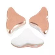 6x10mm Glass beads Hélios® by Puca® - Opaque White Capri Gold x10g