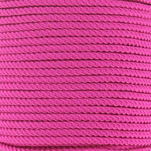 2mm braided polyester cord - Fuchsia x1m