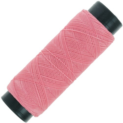 0.6mm Flat waxed polyester thread - Slam Cord for micro macramé - Pink x100m
