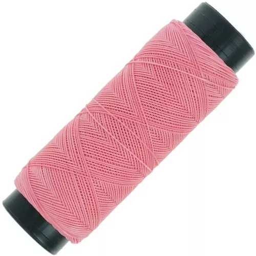 0.6mm Flat waxed polyester thread - Slam Cord for micro macramé - Pink x100m