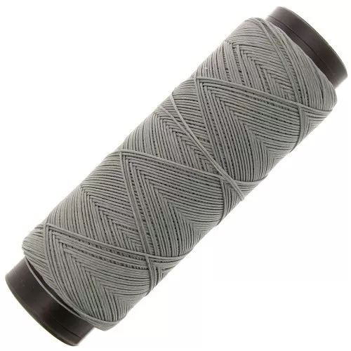0.6mm Flat waxed polyester thread - Slam Cord for micro macramé - Grey x100m