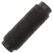 0.6mm Flat waxed polyester thread - Slam Cord for micro macramé - Black x100m