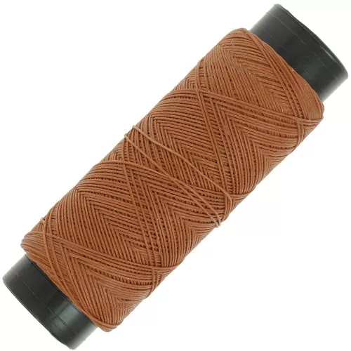 0.6mm Flat waxed polyester thread - Slam Cord for micro macramé - Mocca x100m