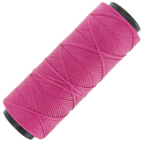 1mm polyester waxed thread spool for micro macramé - Fuchsia x100m