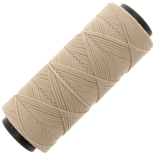 1mm polyester waxed thread spool for micro macramé - Sable x100m