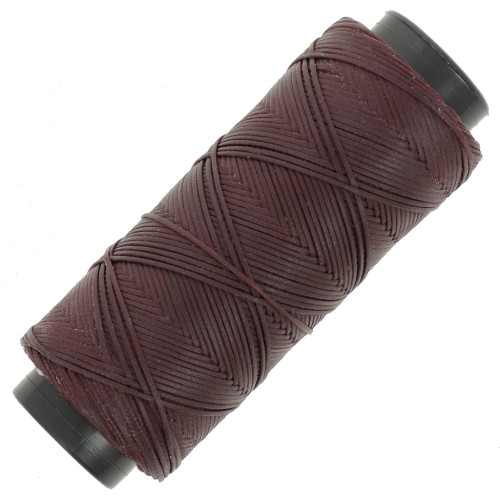 1mm polyester waxed thread spool for micro macramé - Aubergine x100m