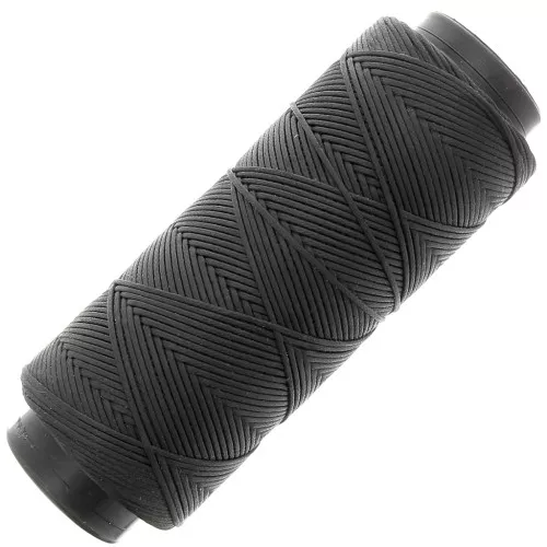 1mm polyester waxed thread spool for micro macramé - Black x100m