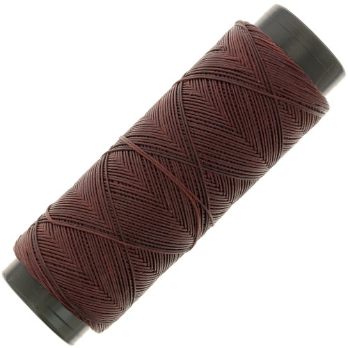 0.6mm Flat waxed polyester thread - Slam Cord for micro macramé - Cocoa x100m