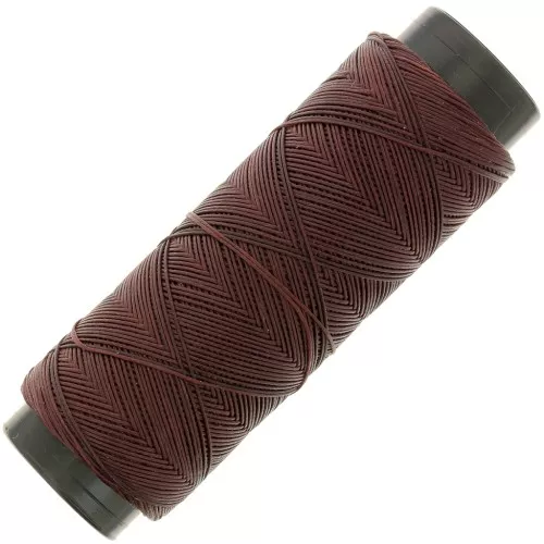 0.6mm Flat waxed polyester thread - Slam Cord for micro macramé - Cocoa x100m