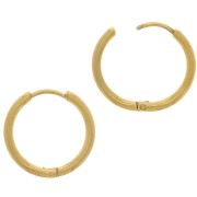 18mm Stainless Steel 304L Round Leverback hoop earrings to decorate - Gold Tone x2