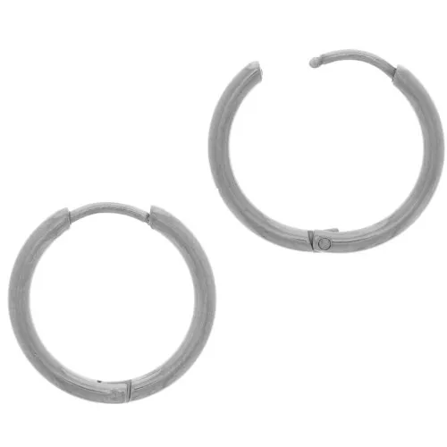 18mm Stainless Steel 304L Round Leverback hoop earrings to decorate x2