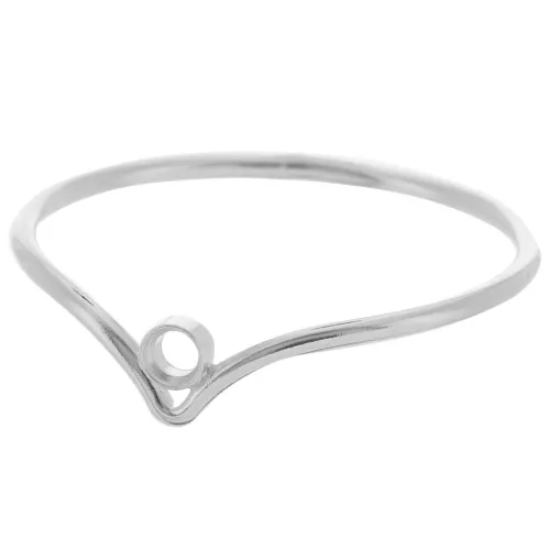 925 Sterling Silver chevron Ring for cabochon 1088 2.2 mm - Size 54 x1