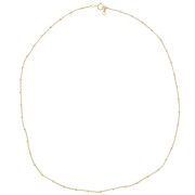 Necklace with curb chain and alternating round beads 2 mm Gold filled (gold laminated) x46cm