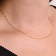 1.4mm Fancy mesh choker - Gold filled x41cm