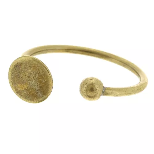 Adjustable ring with tray for flat cabochon 8 mm - Bronze Tone x1