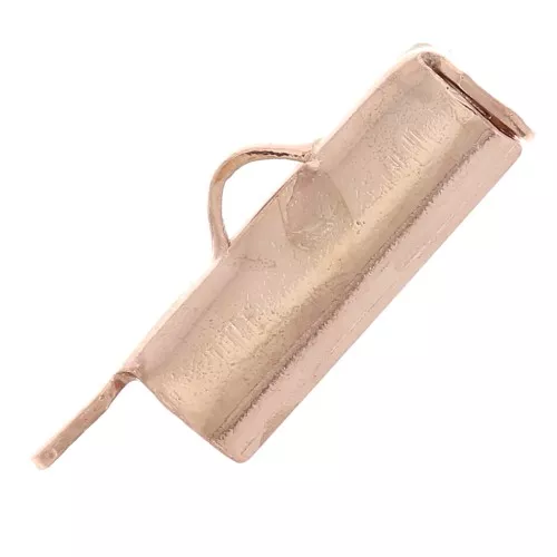 10mm Miyuki seed beads & Delica weaving end tube - Rose Gold Tone x1