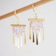 10mm Miyuki seed beads & Delica weaving end tube - Rose Gold Tone x1