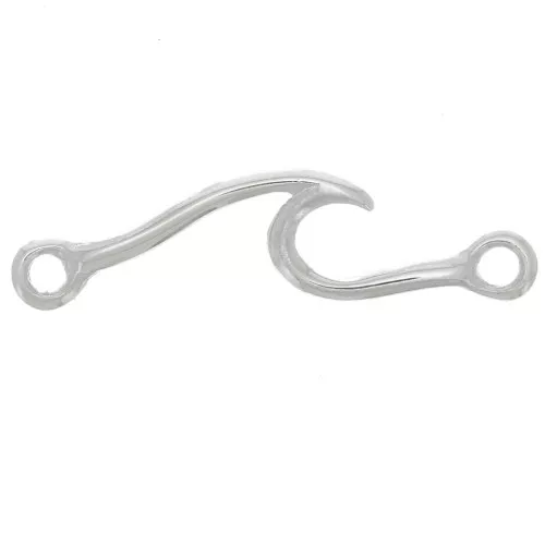 24x6 mm wavy spacer with 2 closed rings - 925 Sterling Silver x1