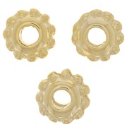 8mm spacer flower - Fine Gold plated x6|raw }}