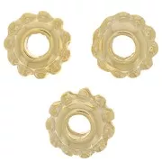 8mm spacer flower - Fine Gold plated x6