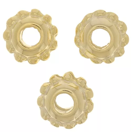 8mm spacer flower - Fine Gold plated x6