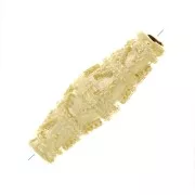 24x8mm Worked tube bead - Fine Gold plated x1