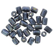 7x5mm Heishi style ceramic tube beads - Iridescent Black x5|raw }}