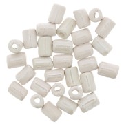 7x5mm Heishi style ceramic tube beads - Iridescent white x5|raw }}