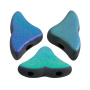 6x10mm Glass beads Hélios® by Puca® - Jet Mat AB x10g