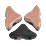 6x10mm Glass beads Hélios® by Puca® - Jet Capri Gold Mat x10g|raw }}