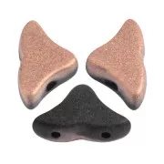 6x10mm Glass beads Hélios® by Puca® - Jet Capri Gold Mat x10g