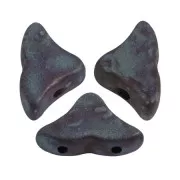 6x10mm Glass beads Hélios® by Puca® - Jet Nebula Mat x10g