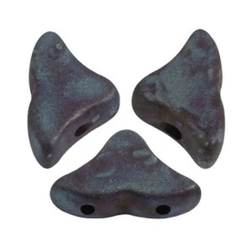 6x10mm Glass beads Hélios® by Puca® - Jet Nebula Mat x10g