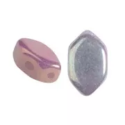 7x4mm Glass beads Paros® by Puca® - Opaque White Iris Luster x10g