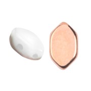 7x4mm Glass beads Paros® by Puca® - Opaque White Capri Gold x10g