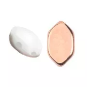 7x4mm Glass beads Paros® by Puca® - Opaque White Capri Gold x10g