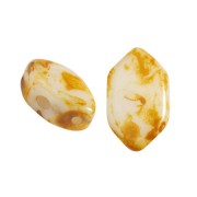 7x4mm Glass beads Paros® by Puca® - Opaque White Travertin x10g|raw }}