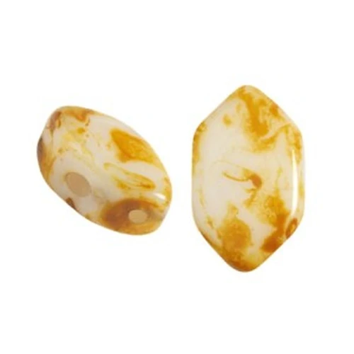 7x4mm Glass beads Paros® by Puca® - Opaque White Travertin x10g