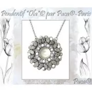 14mm Round glass cabochon by Puca® - Pastel Light Sapphire x1